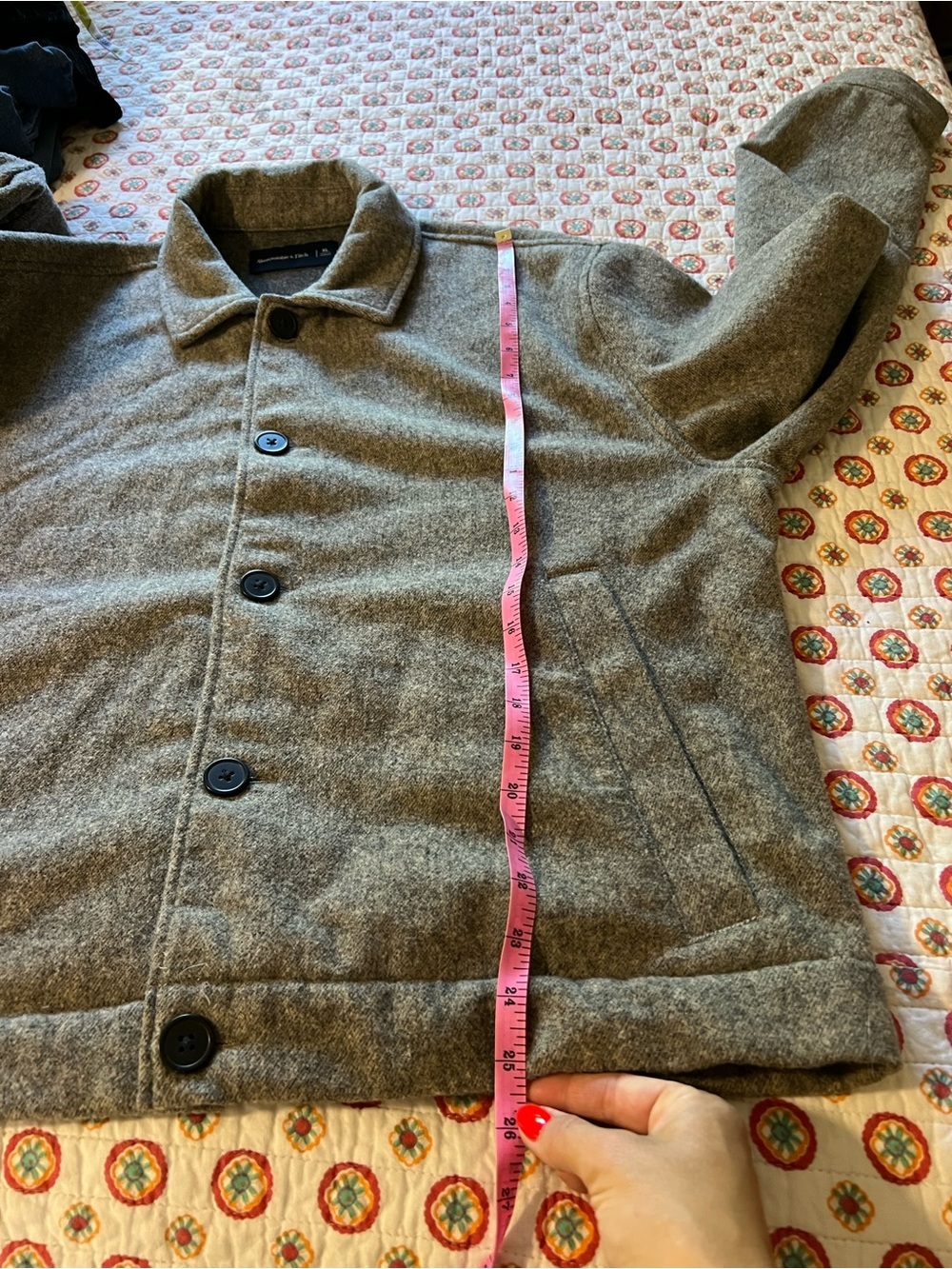 EUC Abercrombie & Fitch Gray Shacket Wool Blend size XL Retails $148 - Picture 8 of 8